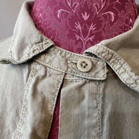 Madewell Army Green Utility Button Up Military Style Shirt Size Medium - Picture 2 of 7